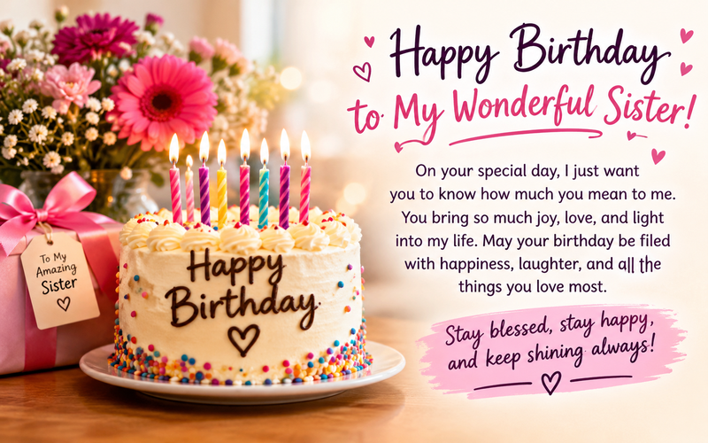 Happy Birthday Wishes for Sister